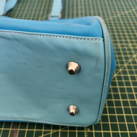 Y2K Fiona Lang Blue Zodiac Leather Tote - Picture 4 of 12